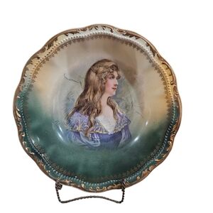 Antique P. Astori Three Crown China Porcelain Portrait Bowl 1909-1916